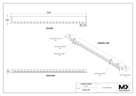 MaxxMacro (System 3R) 239945 MXRuler (3Ruler) Ruler 945mm 5