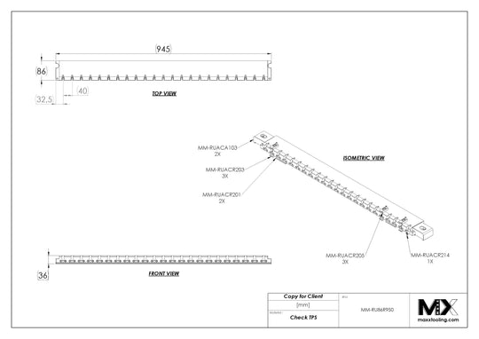 MaxxMacro (System 3R) 239950 MXRuler (3Ruler) Ruler 950mm 5