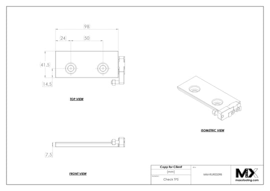 MaxxMacro (System 3R) 20029J1 MXRuler (3Ruler) WEDM Reference Element 98mm 5