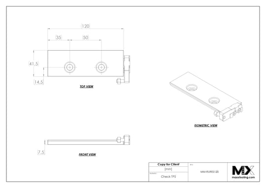 MaxxMacro (System 3R) 20029J1 MXRuler (3Ruler) WEDM Reference Element 120mm 5