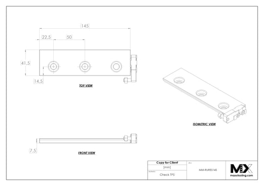 MaxxMacro 200.1J-P MXRuler WEDM Rust Proof Reference Element 145mm (20 pcs)