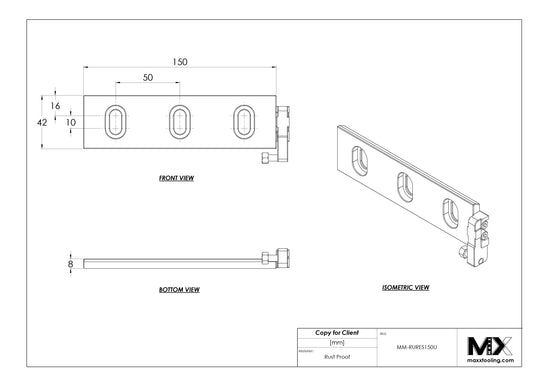 MaxxMacro (System 3R) 2001JU MXRuler (3Ruler) WEDM Reference Element Universal 150mm 5