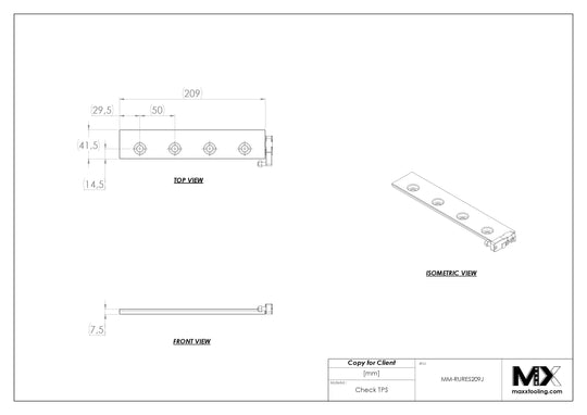 MaxxMacro (System 3R) 2002J2 MXRuler (3Ruler) WEDM Reference Element 209mm 5