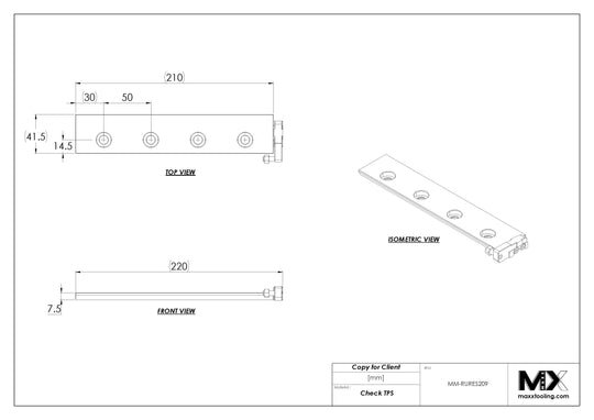 MaxxMacro 2002J1 MXRuler WEDM Reference element 209mm EDM Tooling Warehouse