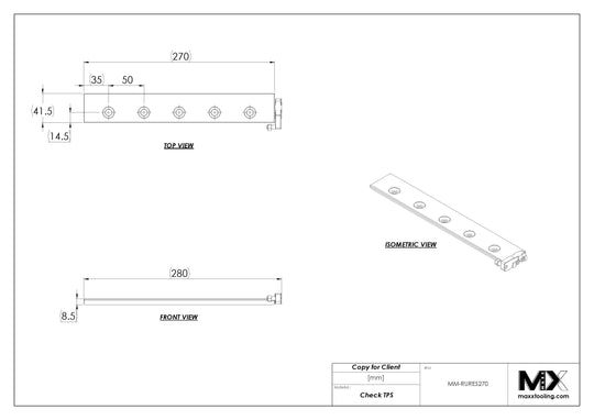 MaxxMacro 200.4J-STD MXRuler WEDM Rust Proof Reference Element 270mm EDM Tooling Warehouse