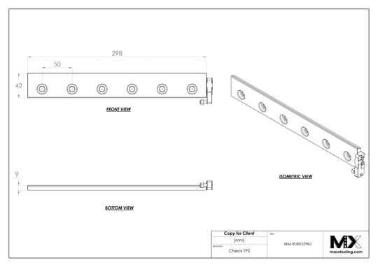 MaxxMacro (System 3R) 20029J2 MXRuler (3Ruler) WEDM Reference Element 298mm 5