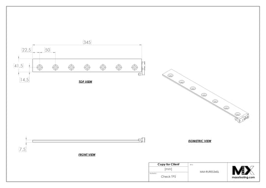 MaxxMacro (System 3R) 2003JSTD MXRuler (3Ruler) WEDM Reference Element 345mm 5