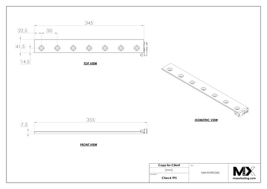 MaxxMacro (System 3R) 2003J1 MXRuler (3Ruler) WEDM Reference Element 345mm 5