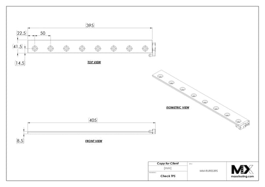 MaxxMacro (System 3R) 20039J2 MXRuler (3Ruler) WEDM Reference Element 395mm 5