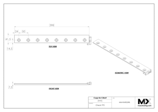 MaxxMacro (System 3R) 2004J11 MXRuler (3Ruler) WEDM Reference Element 398mm 5