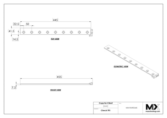 MaxxMacro (System 3R) 20044J1 MXRuler (3Ruler) WEDM Reference Element 445mm 5