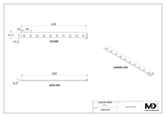 MaxxMacro (System 3R) 2005J11 MXRuler (3Ruler) WEDM Reference Element 498mm 5