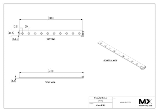 MaxxMacro 200.12J-7 MXRuler WEDM Rust Proof Reference Element 500mm EDM Tooling Warehouse
