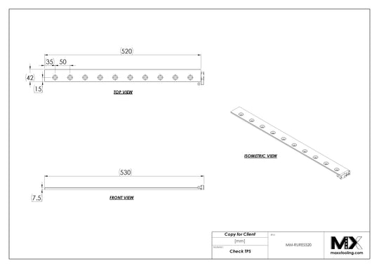 MaxxMacro (System 3R) 2005J71 MXRuler (3Ruler) WEDM Reference Element 520mm 5
