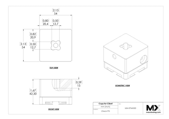 MaxxMacro 54 Stainless Pocket Electrode Holder .500" EDM Tooling Warehouse
