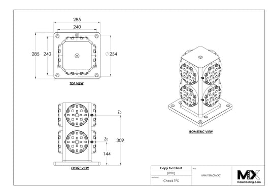 MaxxMagnum 4 Sided Tombstone with 8 Manual Low Profile Chuck EDM Tooling Warehouse