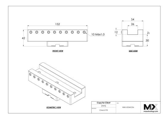 MaxxMacro (System 3R) 54 Aluminum Slotted Electrode Holder U25x6" 4