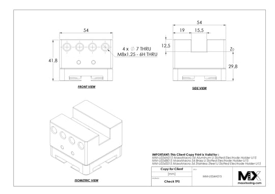 MaxxMacro (System 3R) 54 Aluminum Slotted Electrode Holder U15 4