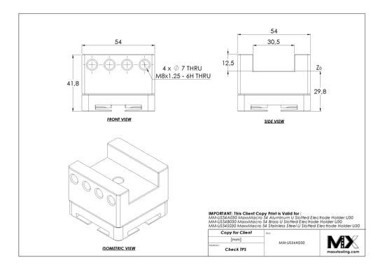 MaxxMacro (System 3R) 54 Stainless Slotted Electrode Holder U30 4