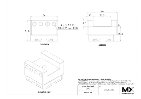 MaxxMacro (System 3R) 54 Aluminum Slotted Electrode Holder U35 4