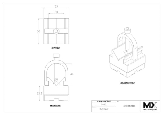 MaxxMacro 54 Stainless V-Block Holder Vise WEDM Rust Proof Performance