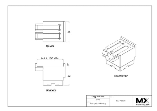 MaxxMacro 54  Precision Vise 008814 0-100 UnoSet EDM Tooling Warehouse