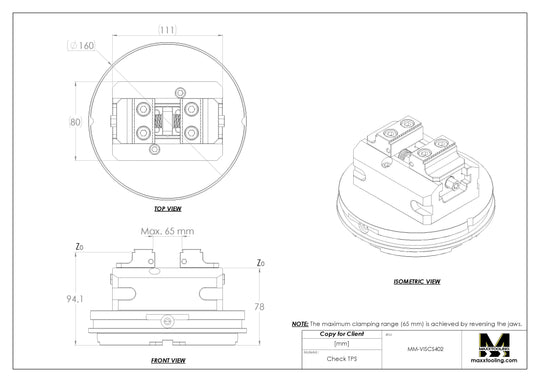 MaxxMagnum Stainless Self Centering Vise 46x65mm EDM Tooling Warehouse