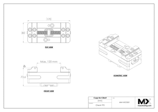 MaxxMacro 70 Stainless Self Centering Vise 80x120mm EDM Tooling Warehouse