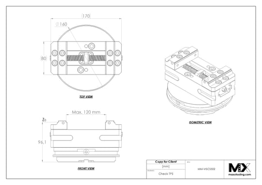 MaxxMagnum Stainless Self Centering Vise 80x120mm EDM Tooling Warehouse