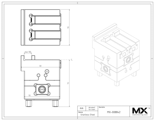 Maxx-ER (Erowa) 008842 50 Stainless Pendulum Vise 0-100 UnoSet 4