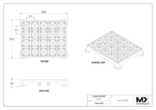 MaxxTooling 20 Piece Tray for 50 and 54 Holders EDM Tooling Warehouse