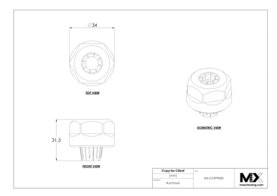 MaxxTooling ER20 Collet Replacement Locking Nut Rust Proof EDM Tooling Warehouse