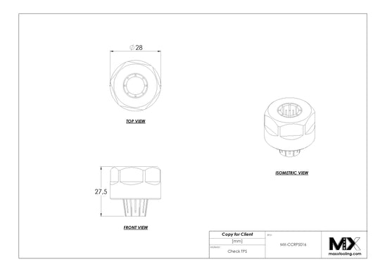 MaxxTooling ER16 Collet Replacement Locking Nut EDM Tooling Warehouse