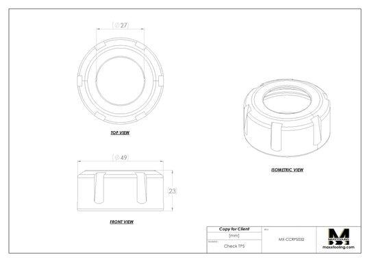 MaxxTooling ER32 Collet Replacement Locking Nut EDM Tooling Warehouse