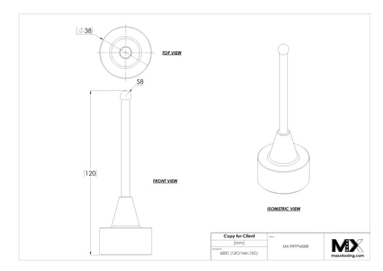 MaxxTooling Magnetic Probe  Replacement Tip 8mm EDM Tooling Warehouse