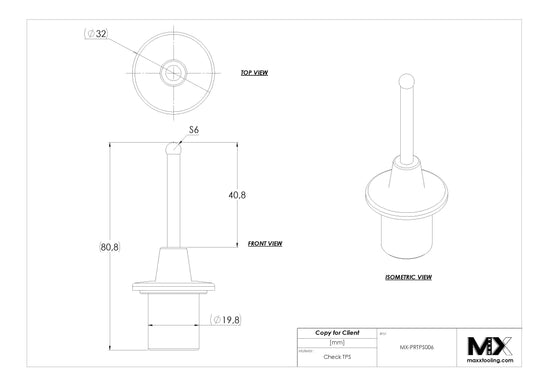 MaxxTooling Stationary Probe Replacement Tip 6mm EDM Tooling Warehouse