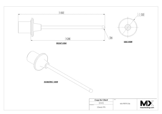 MaxxTooling Stationary Probe Replacement Tip 6mm x 150mm EDM Tooling Warehouse