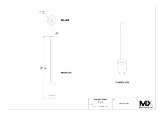 MaxxTooling Spring Loaded Probe Tip 4mm EDM Tooling Warehouse