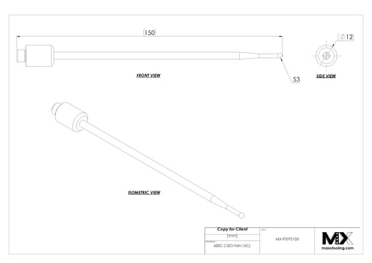 MaxxTooling Spring Loaded Probe Tip 3mm x 150mm EDM Tooling Warehouse