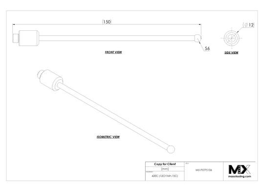 MaxxTooling Spring Loaded Probe Replacement Tip 6mm x 150mm EDM Tooling Warehouse