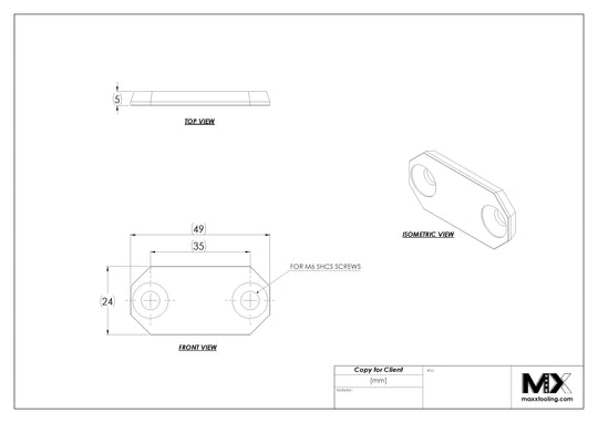 MaxxTooling Cleat for Robot Gripper 96 Spare Part EDM Tooling Warehouse