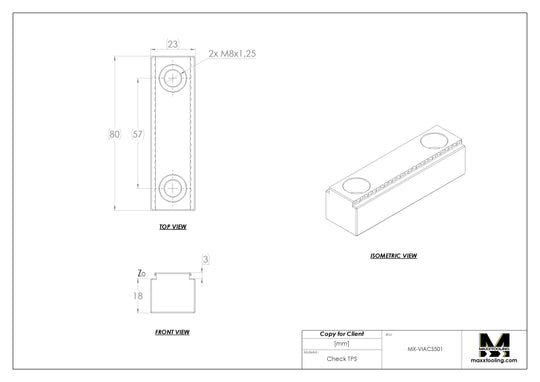 MaxxVise Stainless Self Centering Vise Spare Part Middle Jaw 80mm EDM Tooling Warehouse