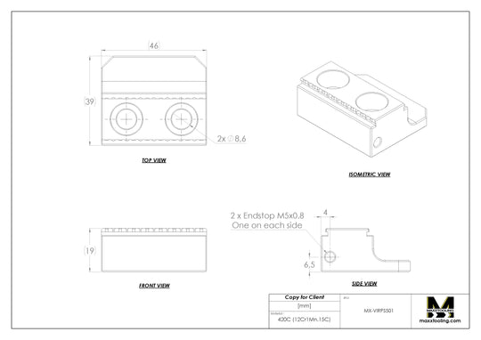MaxxVise Stainless Self Centering Vise Replacement Jaw 46mm