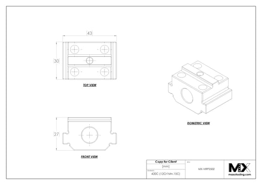 MaxxVise Stainless Self Centering Vise Replacement Left Nut EDM Tooling Warehouse