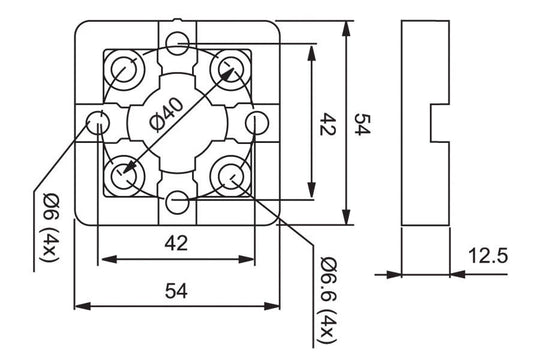 System 3R 3R-651.7E-N, Reference element 54x54 mm, MacroNano EDM Tooling Warehouse