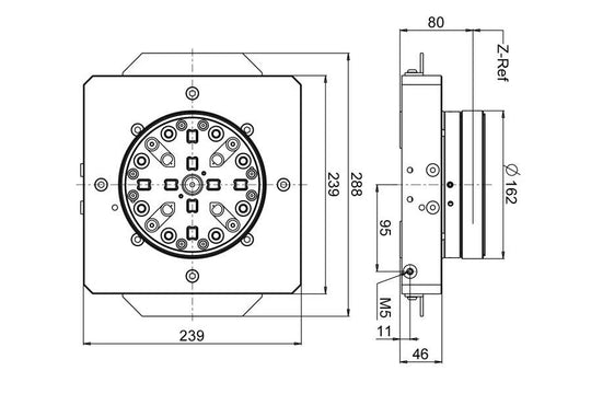 System 3R C522540, GPS 240 Pneumatic chuck adapter, GPS 240-MacroMagnum EDM Tooling Warehouse