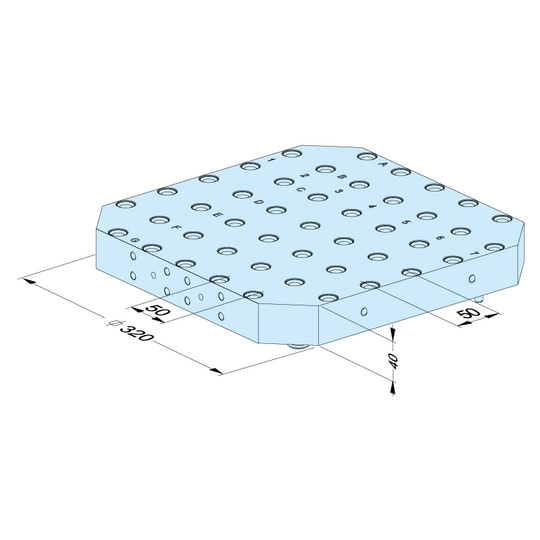 Erowa ER-016003 UPC Pallet Alu R50 320 x 320 x 40 EDM Tooling Warehouse