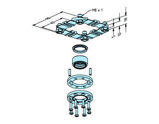 Erowa ER-030671 Centering Plate, G100 M8 x 1 PSW, Set of 5 EDM Tooling Warehouse