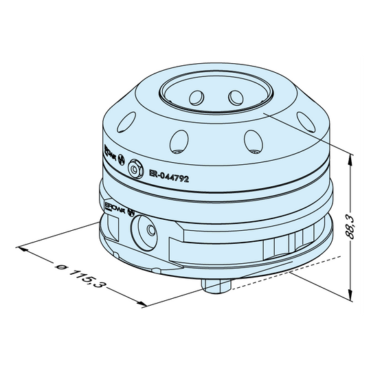 Erowa ER-046538 Pallet 115 with CTS Pneumatic System EDM Tooling Warehouse