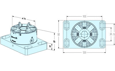 Erowa ER-055294 ITS Chuck 50 INOX with base plate 80 x 120 EDM Tooling Warehouse